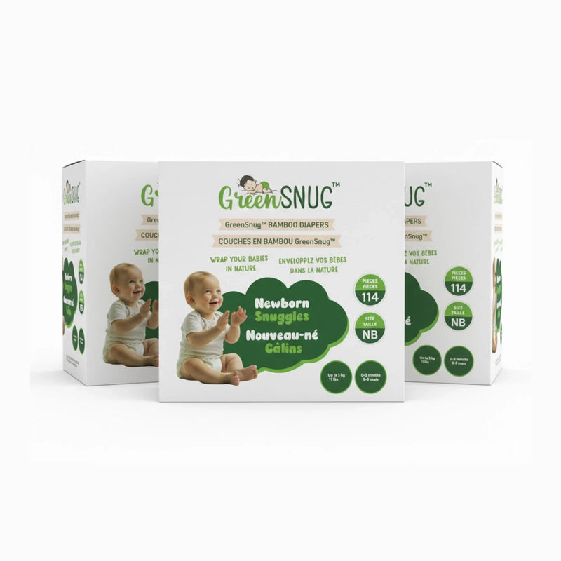 3 Box Bundle Pack NB | Newborn Snuggles Bamboo Diapers